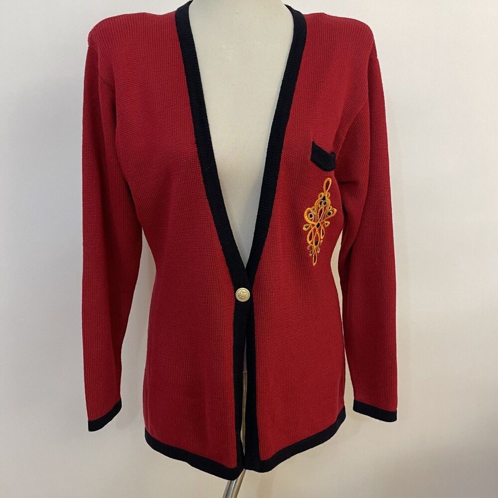 Marisa Christina Classics Women's Sweater Top Small Medium Large Red Black